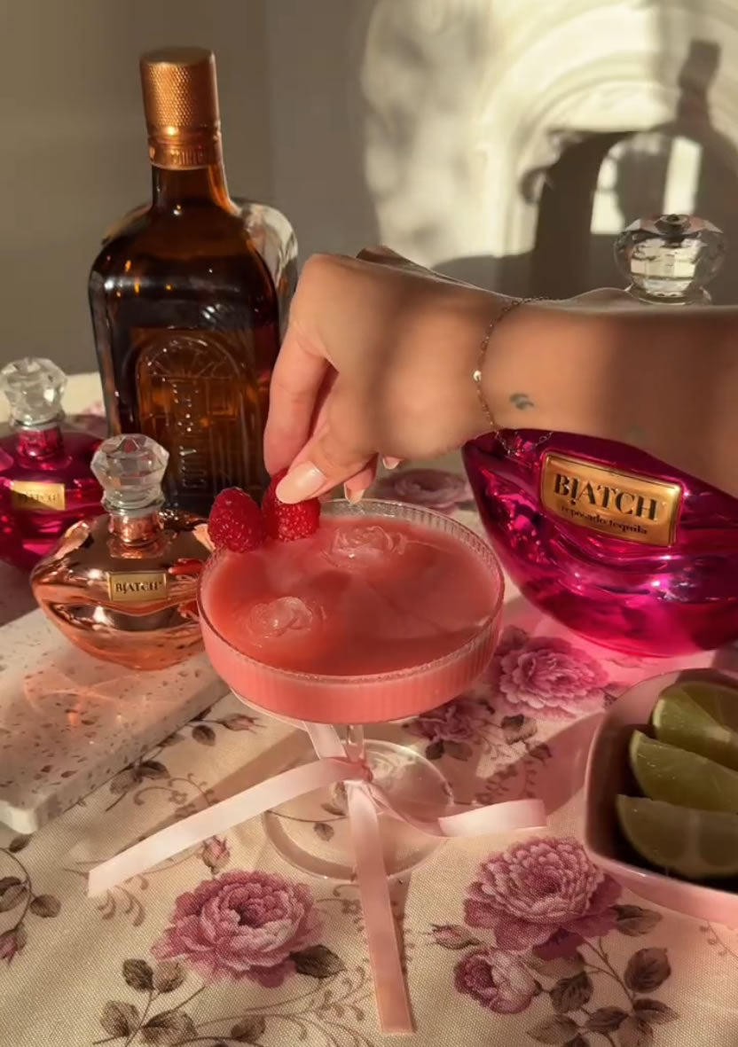 Fresh raspberries, BIATCH® Reposado, and a touch of cream make this cocktail a must-sip indulgence.
